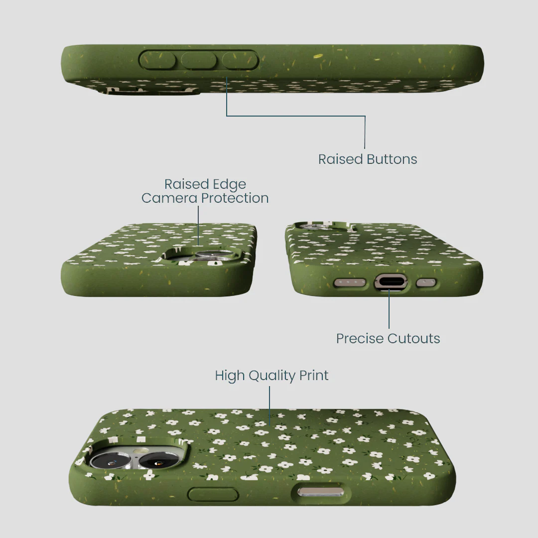 Forest Floor Ditzy Greens iPhone 16 Case - Image 3