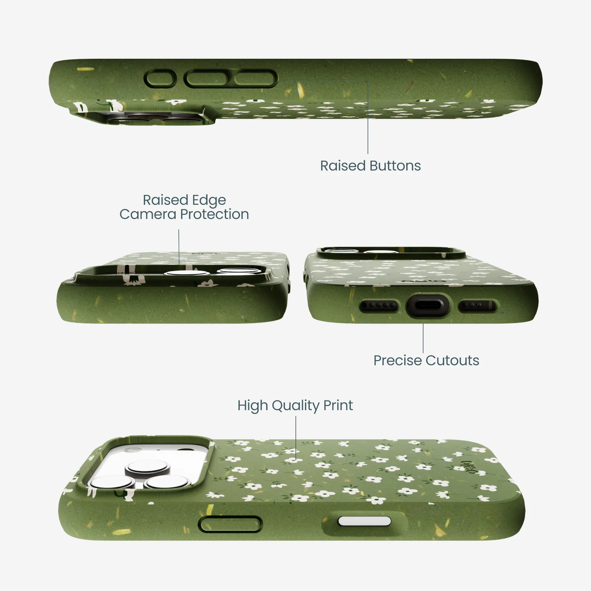 Forest Floor Ditzy Greens iPhone 17 Pro Case - Image 3