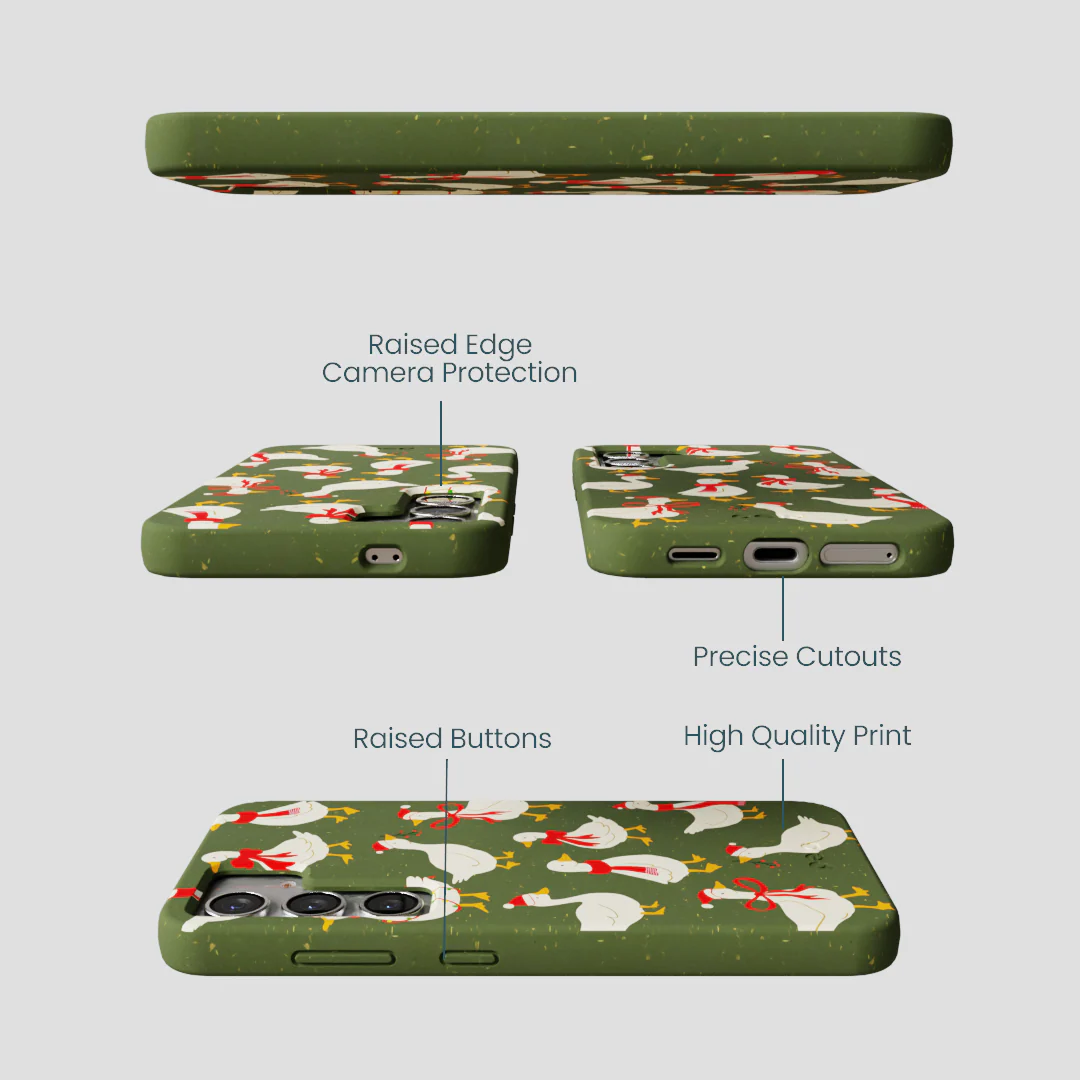 Forest Floor Duck the Halls Samsung Galaxy S25 Case - Image 3