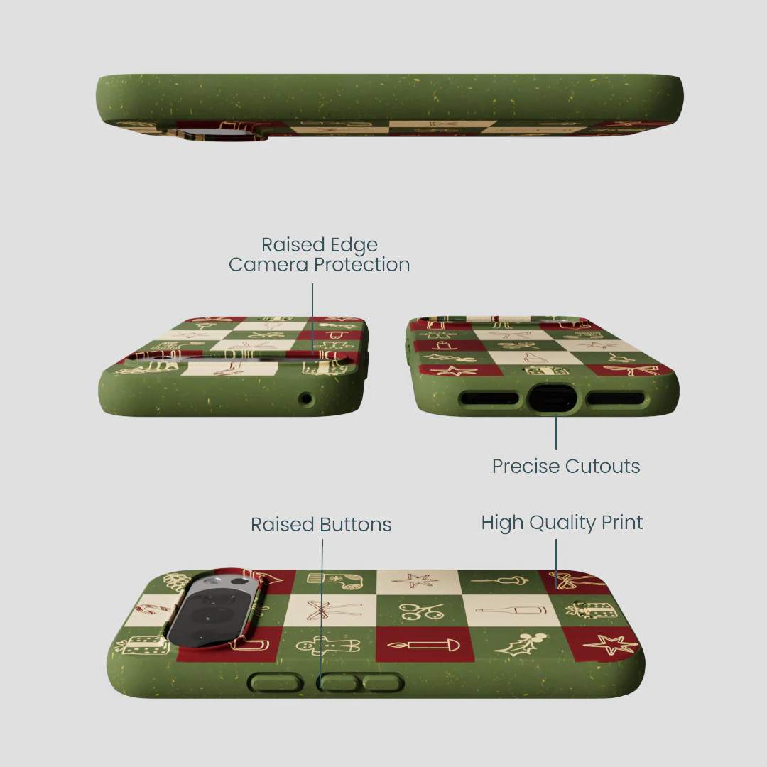 Forest Floor Holiday Squares Google Pixel 10/10 Pro Case - Image 3