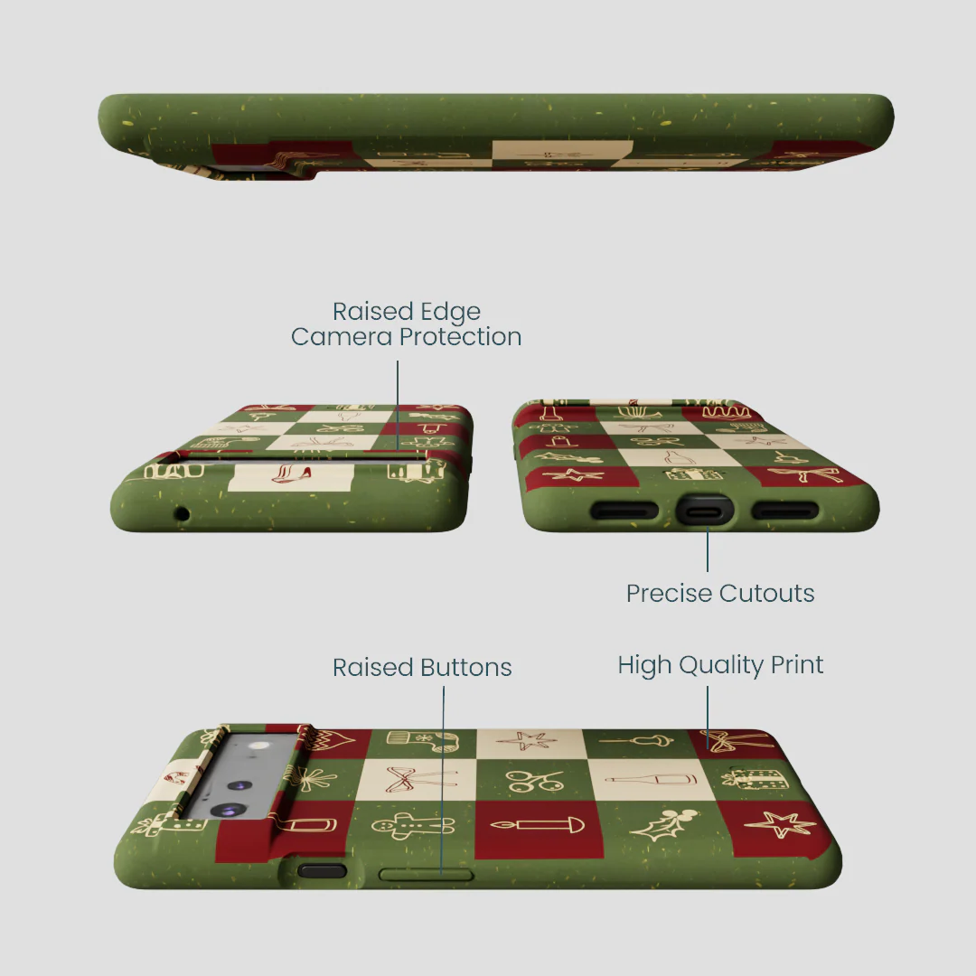 Forest Floor Holiday Squares Google Pixel 6 Case - Image 3