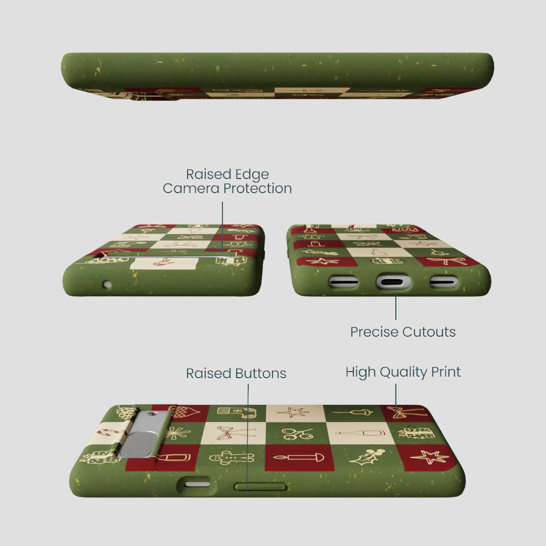 Forest Floor Holiday Squares Google Pixel 7 Case - Image 3