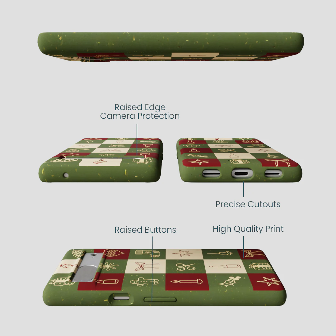 Forest Floor Holiday Squares Google Pixel 7a Case - Image 3
