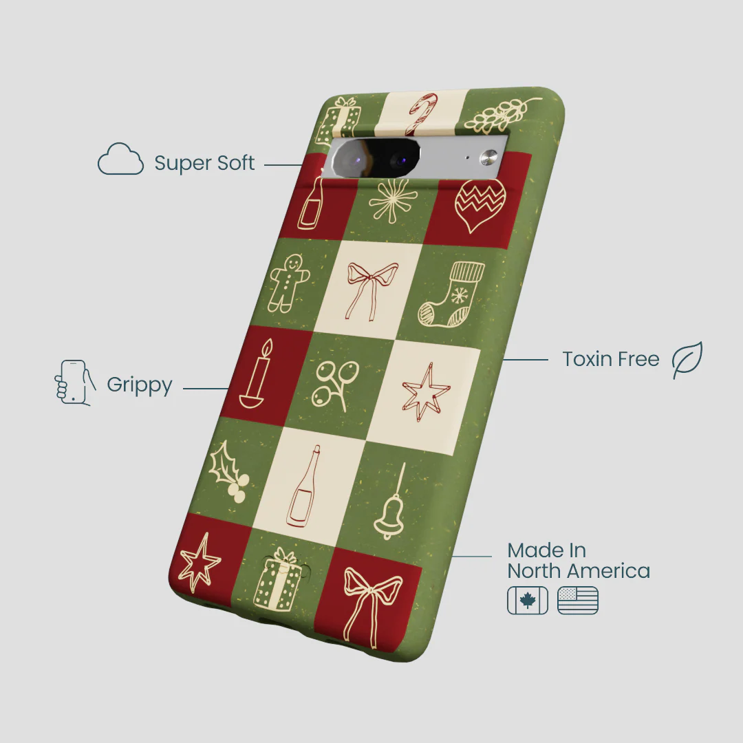 Forest Floor Holiday Squares Google Pixel 7a Case - Image 4