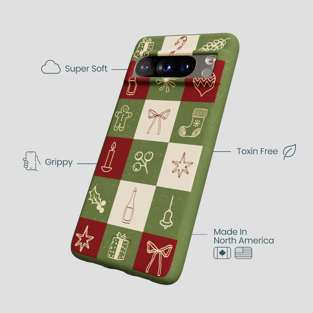 Forest Floor Holiday Squares Google Pixel 8 Pro Case - Image 4