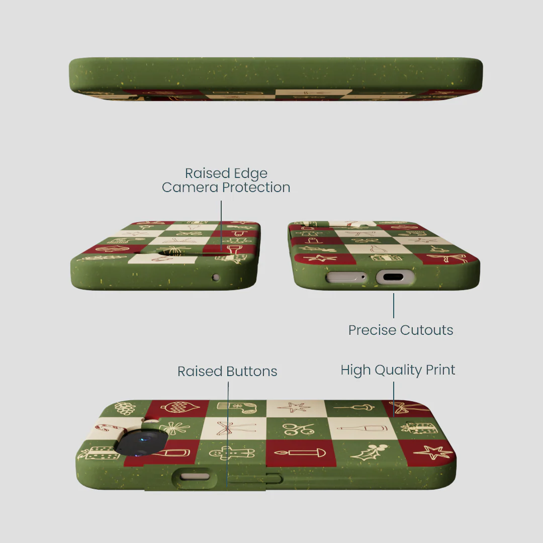 Forest Floor Holiday Squares Google Pixel 9a Case - Image 3