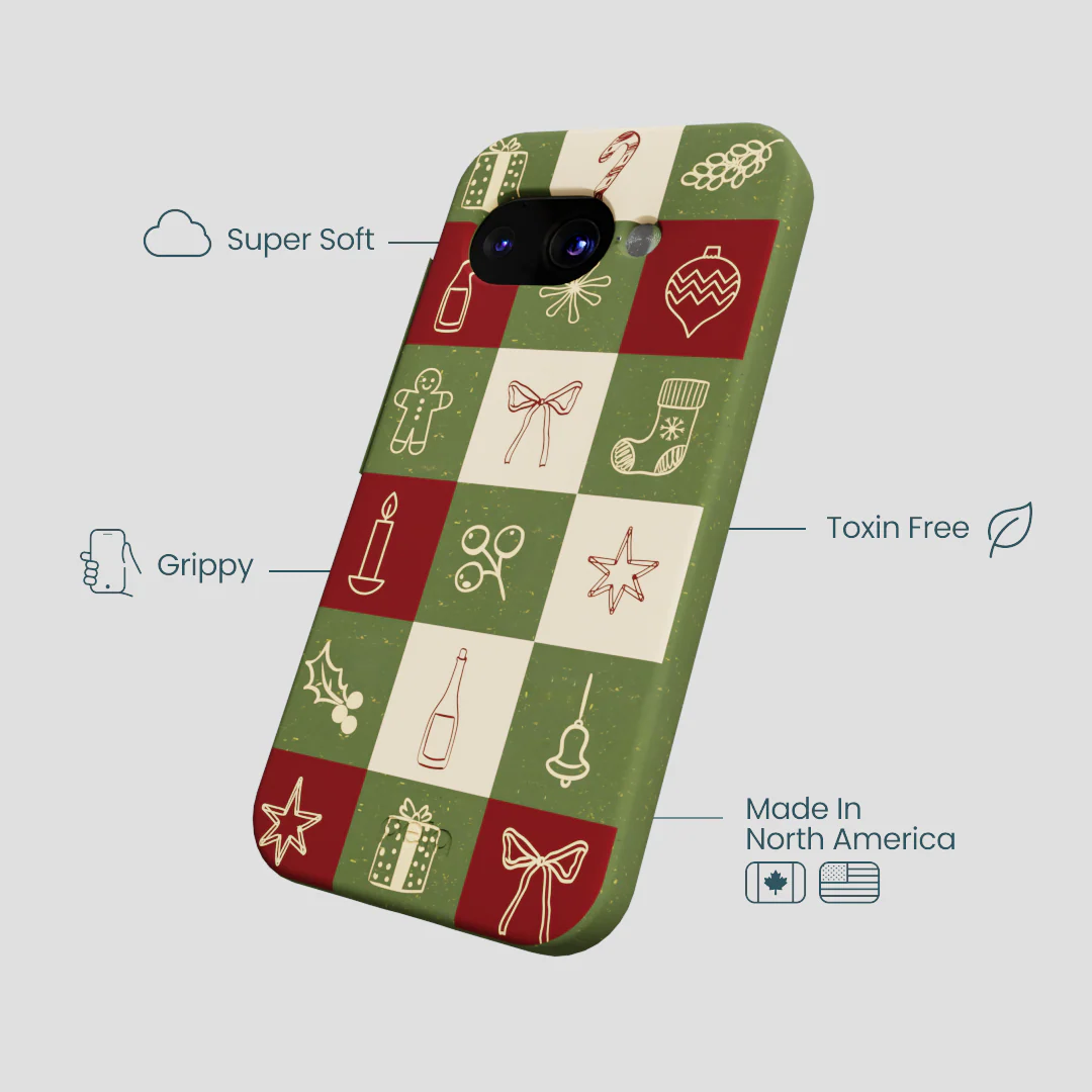 Forest Floor Holiday Squares Google Pixel 9a Case - Image 4