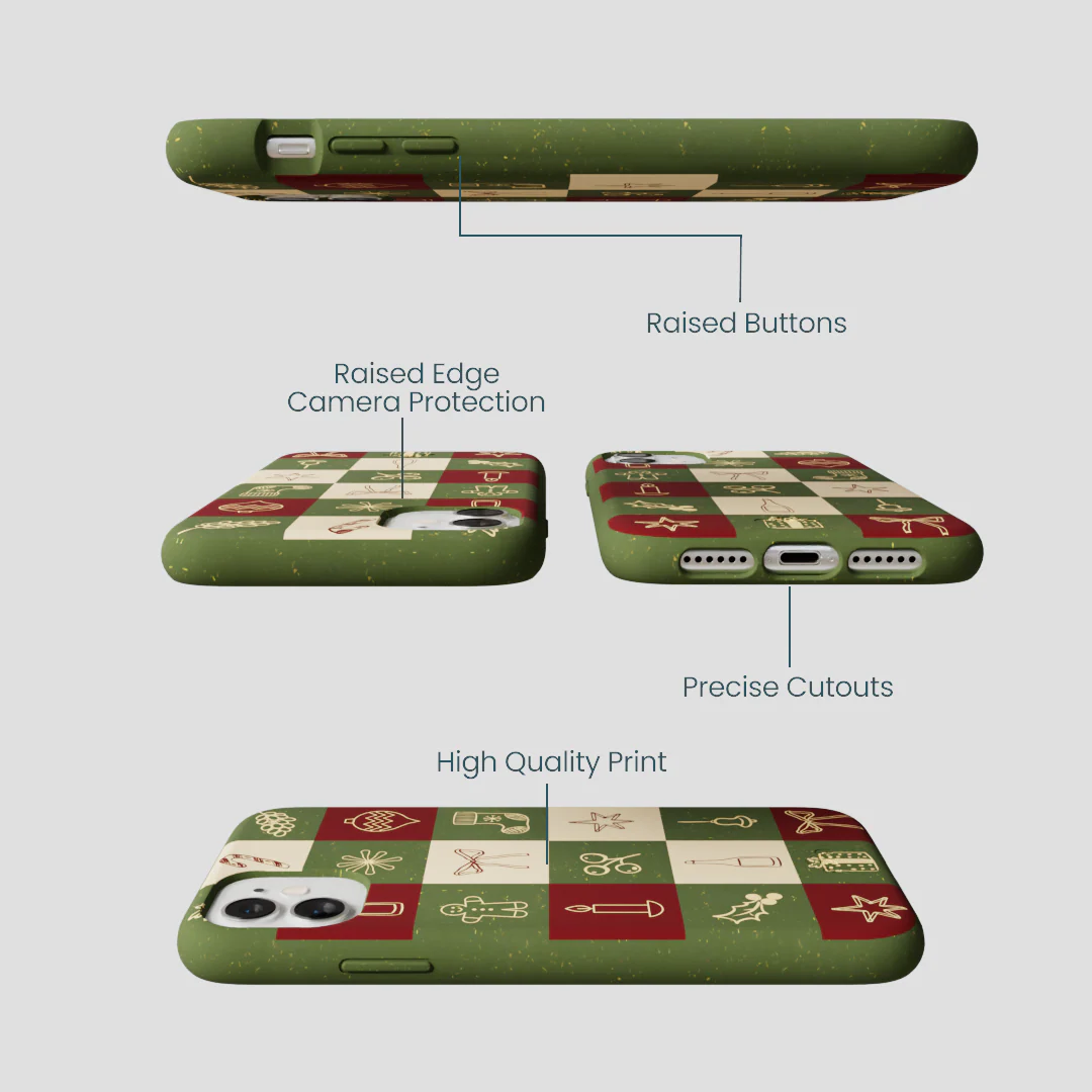 Forest Floor Holiday Squares iPhone 11 Case - Image 3