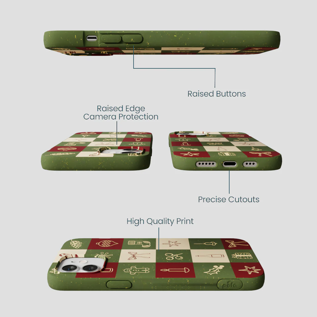 Forest Floor Holiday Squares iPhone 12/ iPhone 12 Pro Case - Image 3