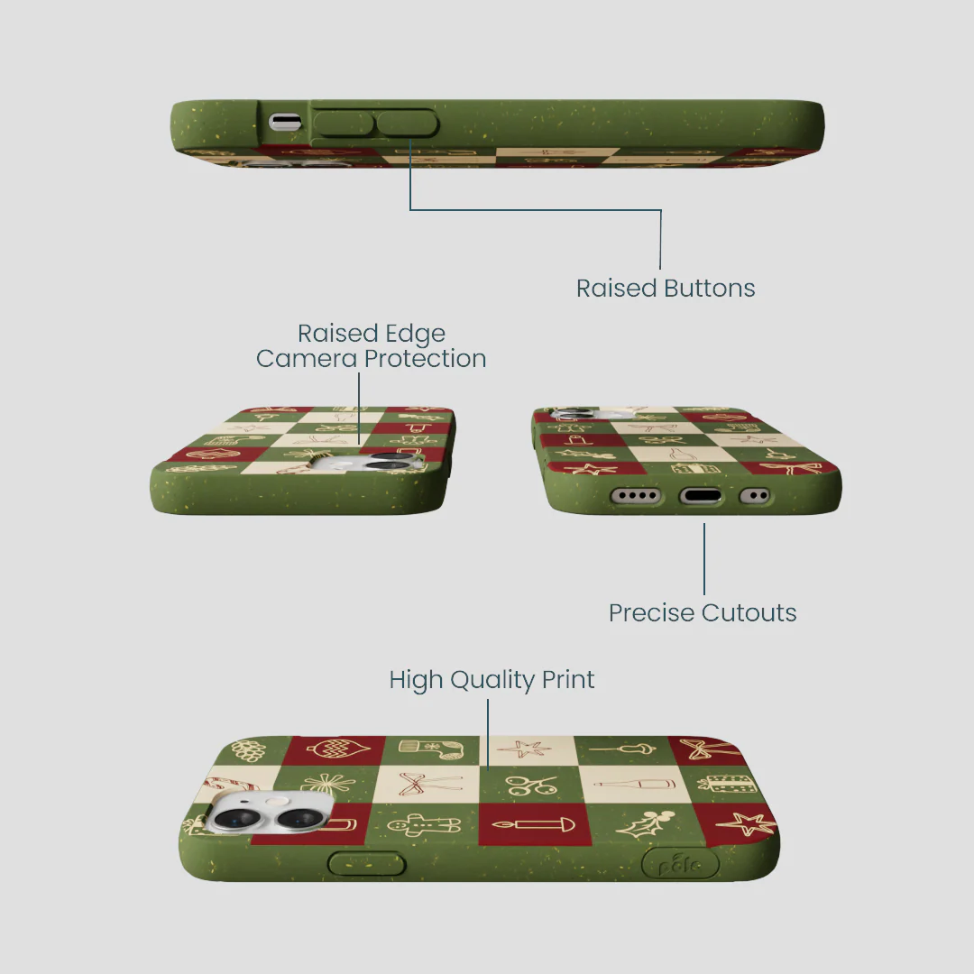 Forest Floor Holiday Squares iPhone 12 Mini Case - Image 3