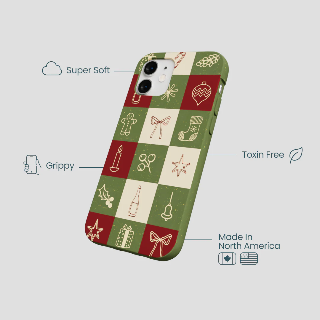 Forest Floor Holiday Squares iPhone 12 Mini Case - Image 4
