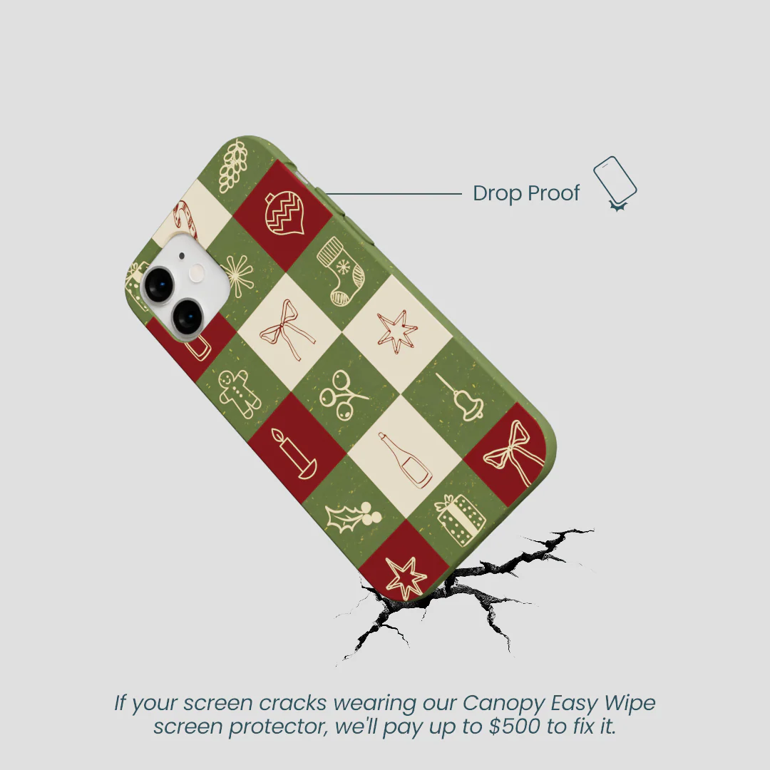 Forest Floor Holiday Squares iPhone 12 Mini Case - Image 5