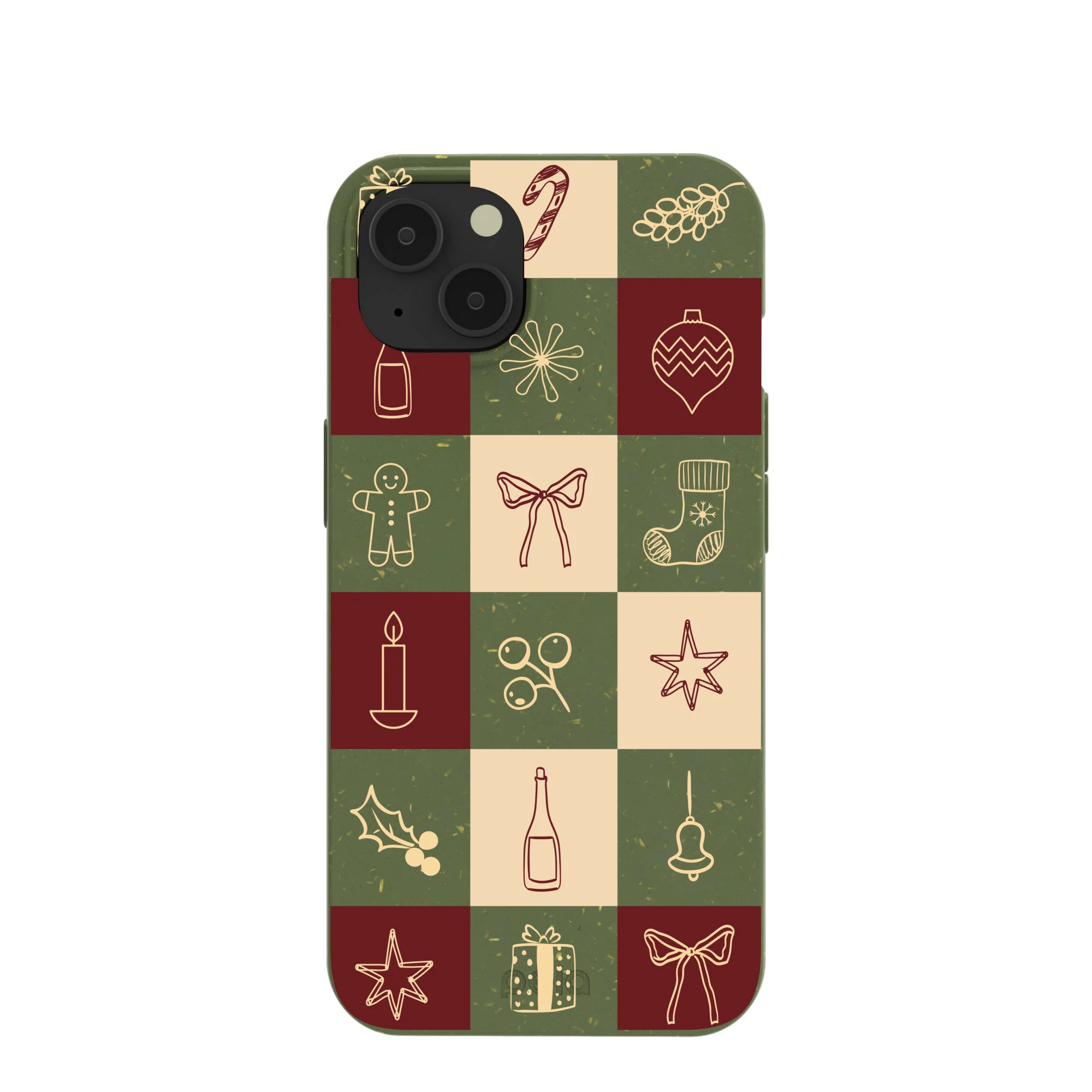 Forest Floor Holiday Squares iPhone 13 Case
