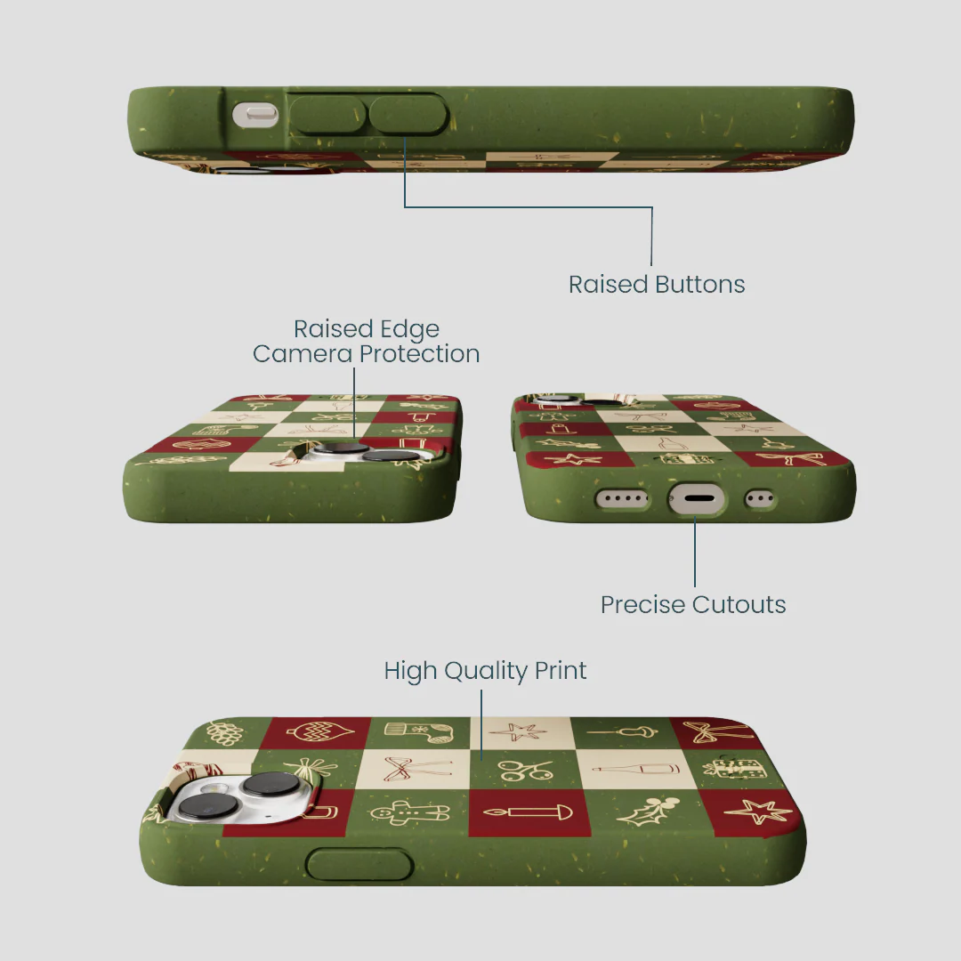 Forest Floor Holiday Squares iPhone 13 Case - Image 3