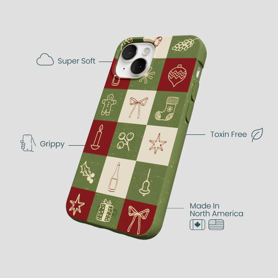 Forest Floor Holiday Squares iPhone 13 Case - Image 4
