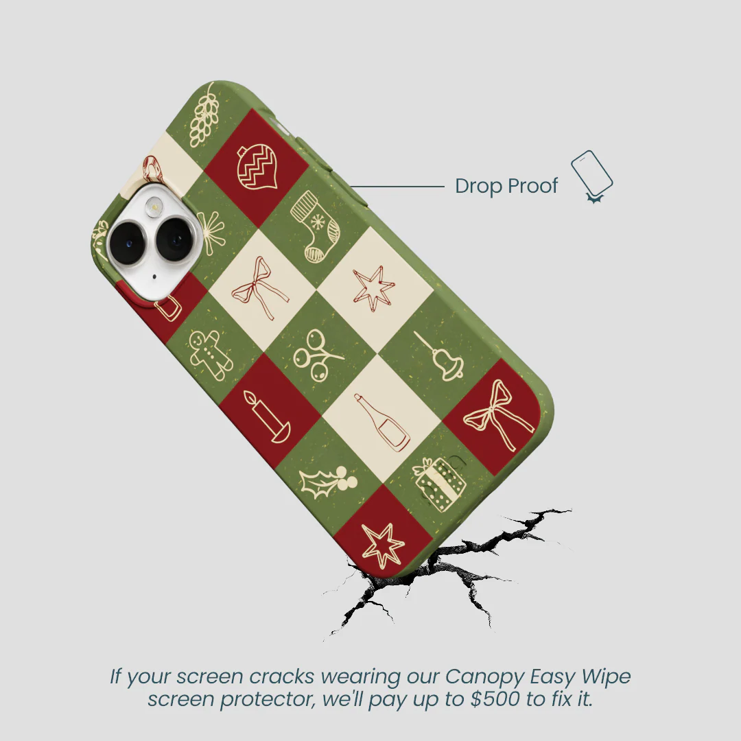 Forest Floor Holiday Squares iPhone 13 Case - Image 5