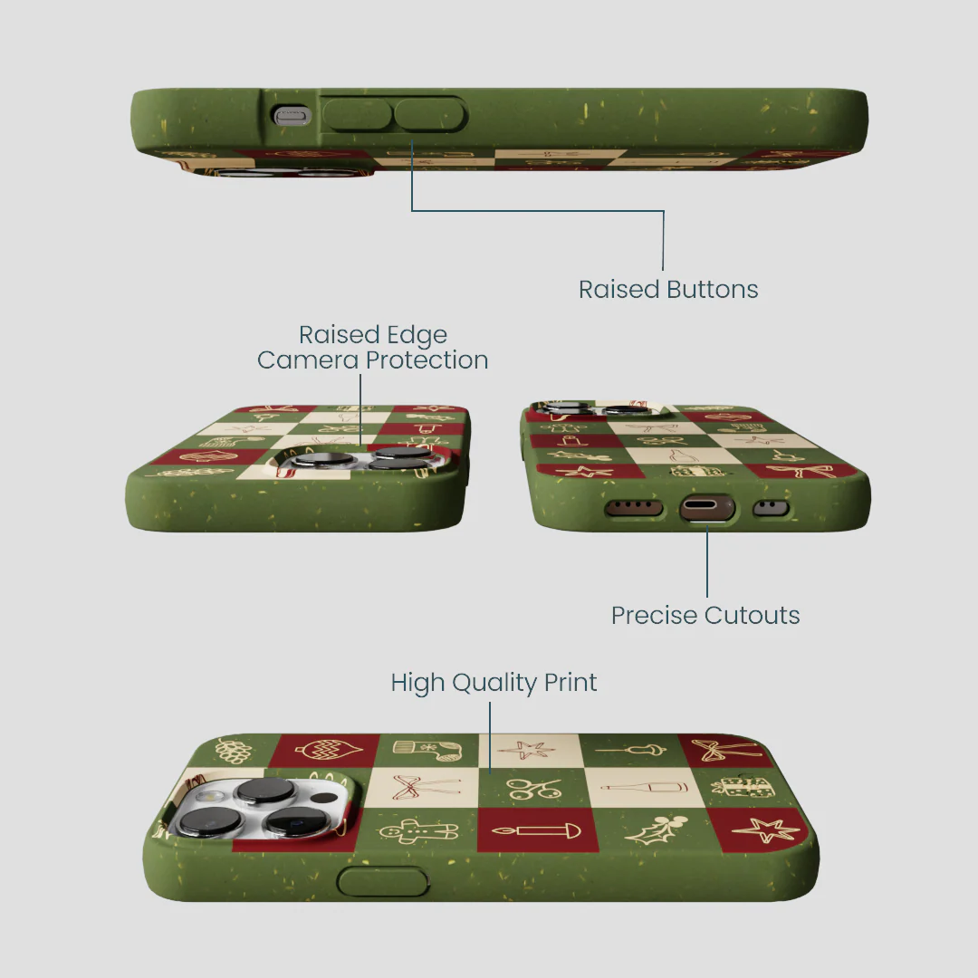 Forest Floor Holiday Squares iPhone 13 Pro Case - Image 3