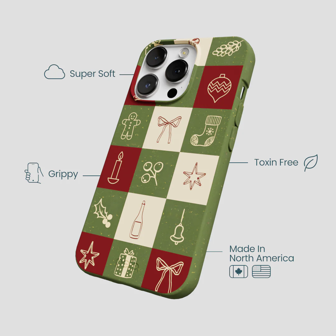 Forest Floor Holiday Squares iPhone 13 Pro Max Case - Image 4