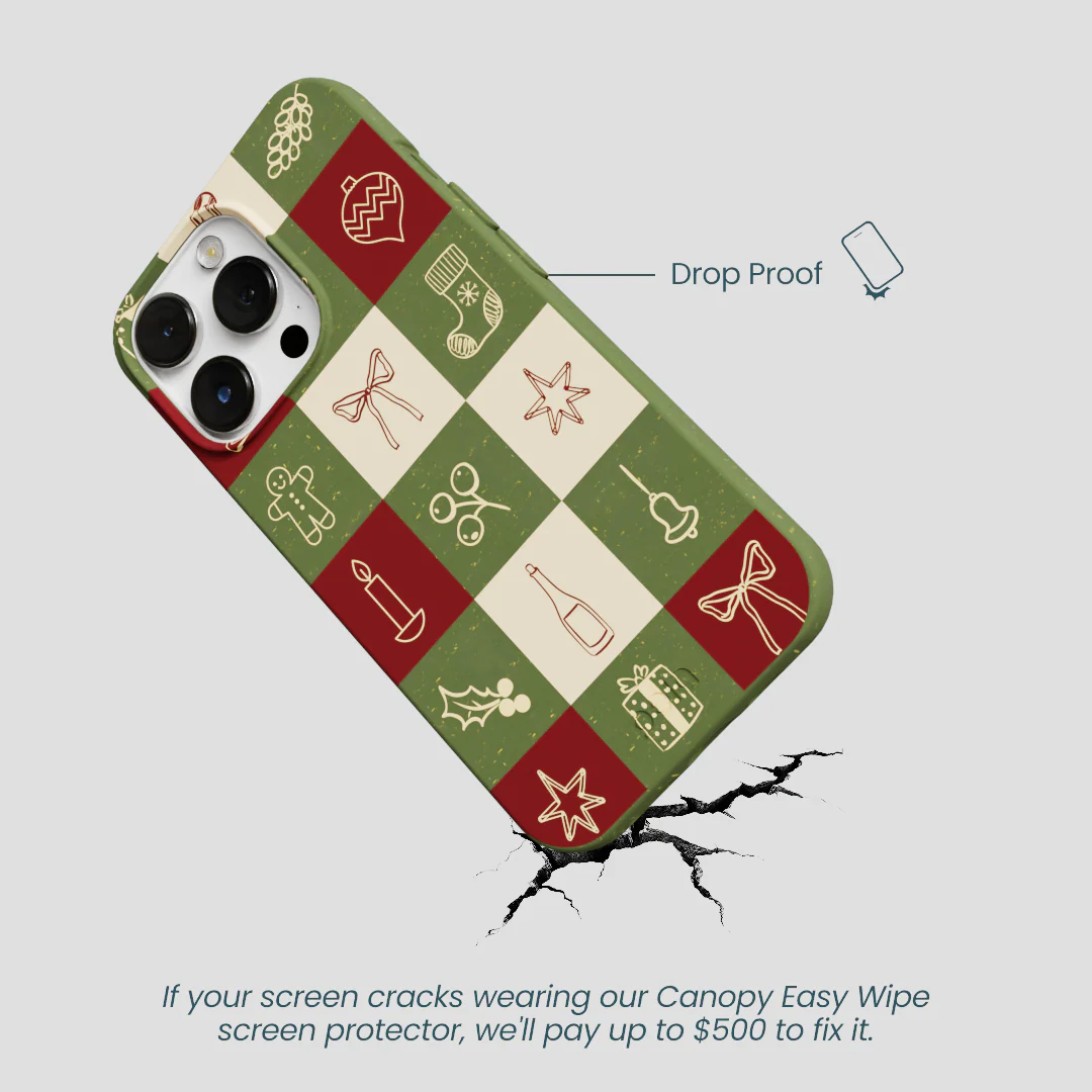 Forest Floor Holiday Squares iPhone 13 Pro Max Case - Image 5
