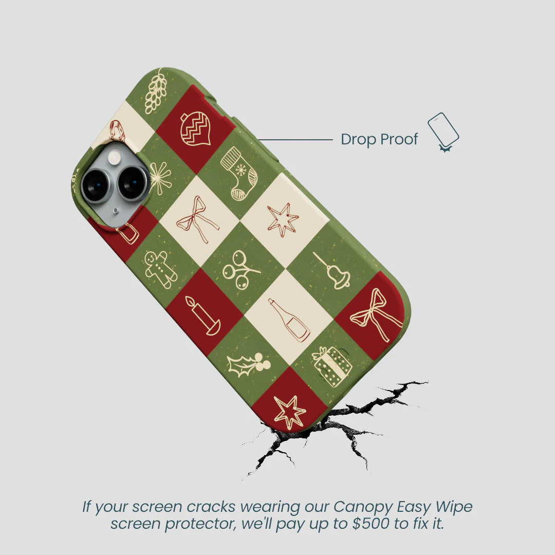 Forest Floor Holiday Squares iPhone 14 Case - Image 5