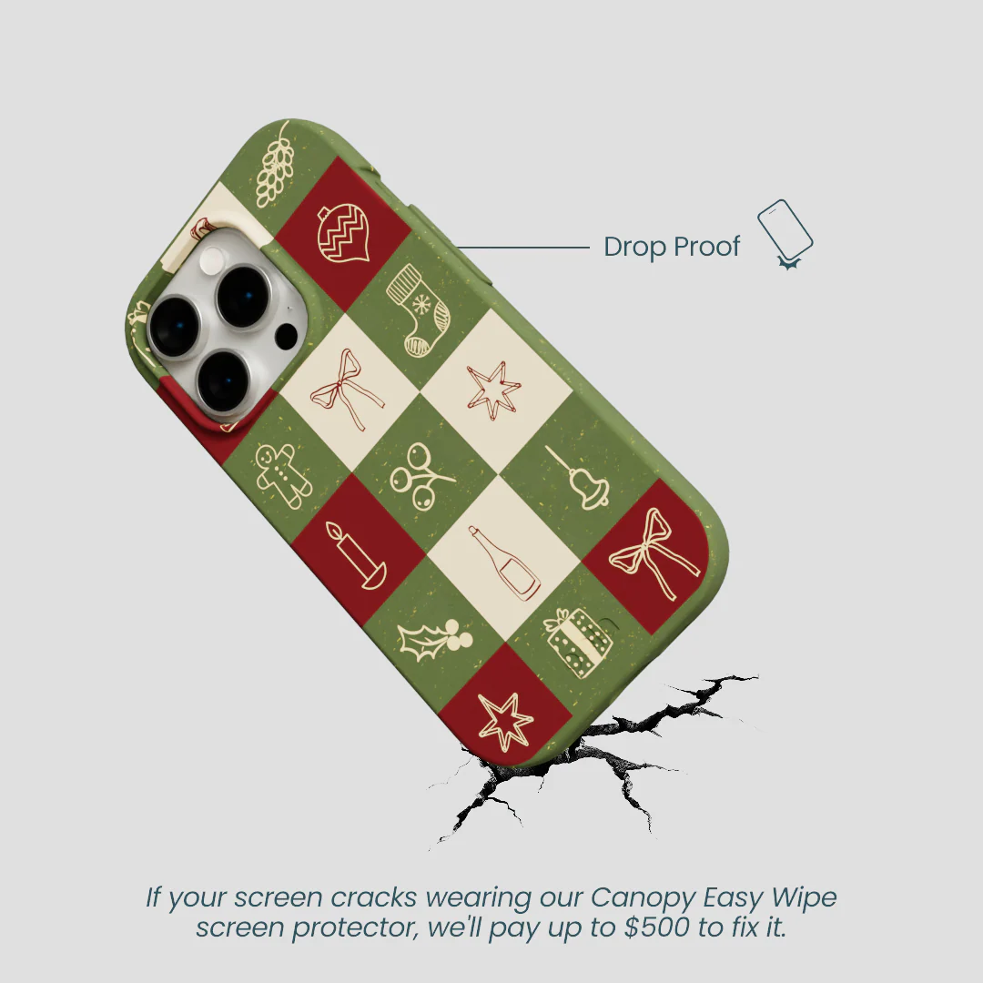 Forest Floor Holiday Squares iPhone 14 Pro Case - Image 5