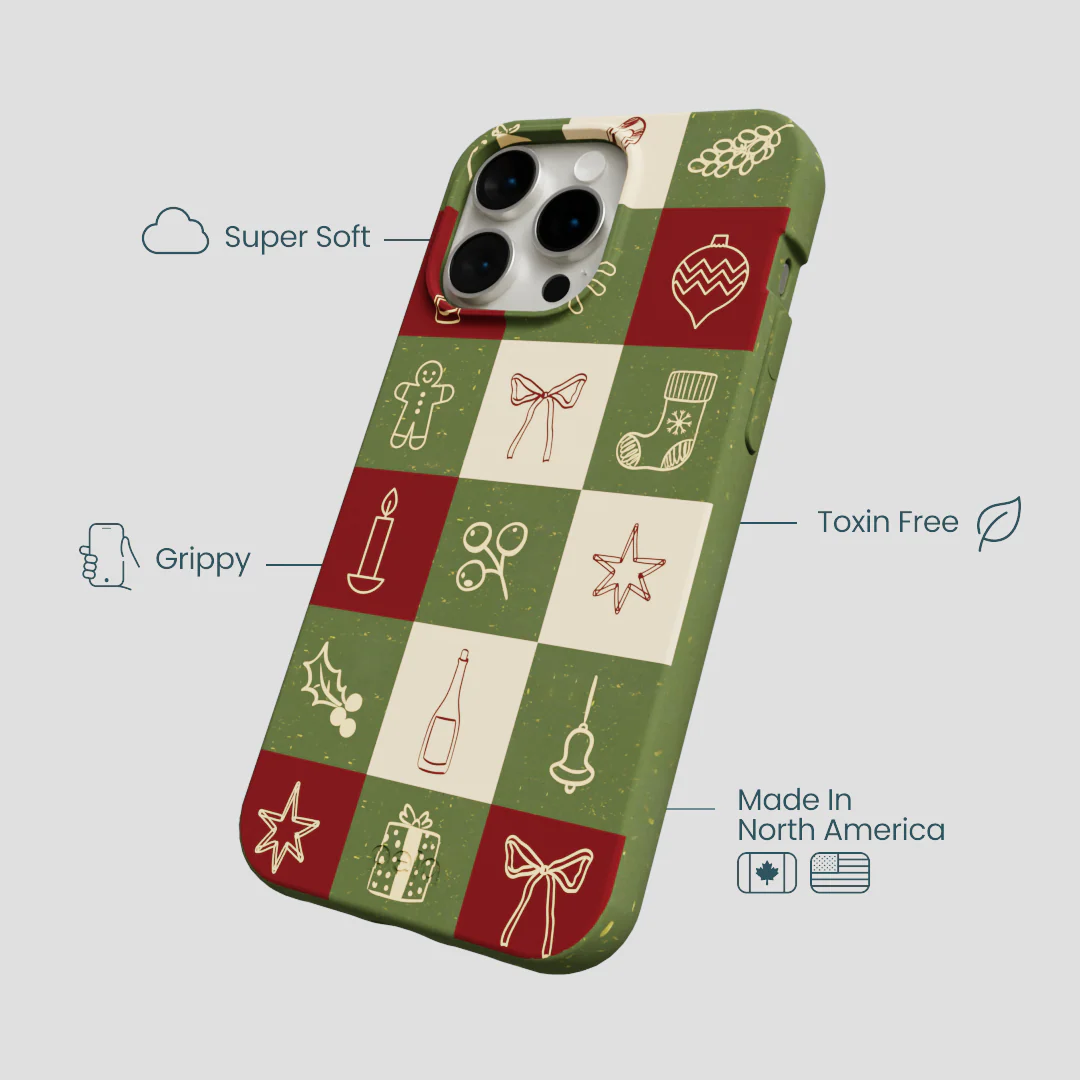 Forest Floor Holiday Squares iPhone 14 Pro Max Case - Image 4