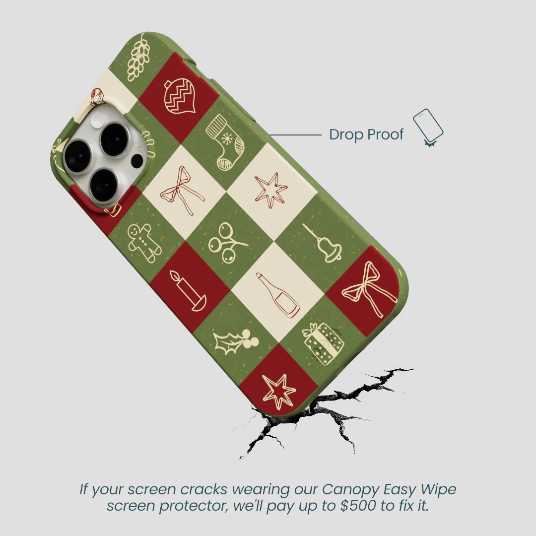 Forest Floor Holiday Squares iPhone 14 Pro Max Case - Image 5