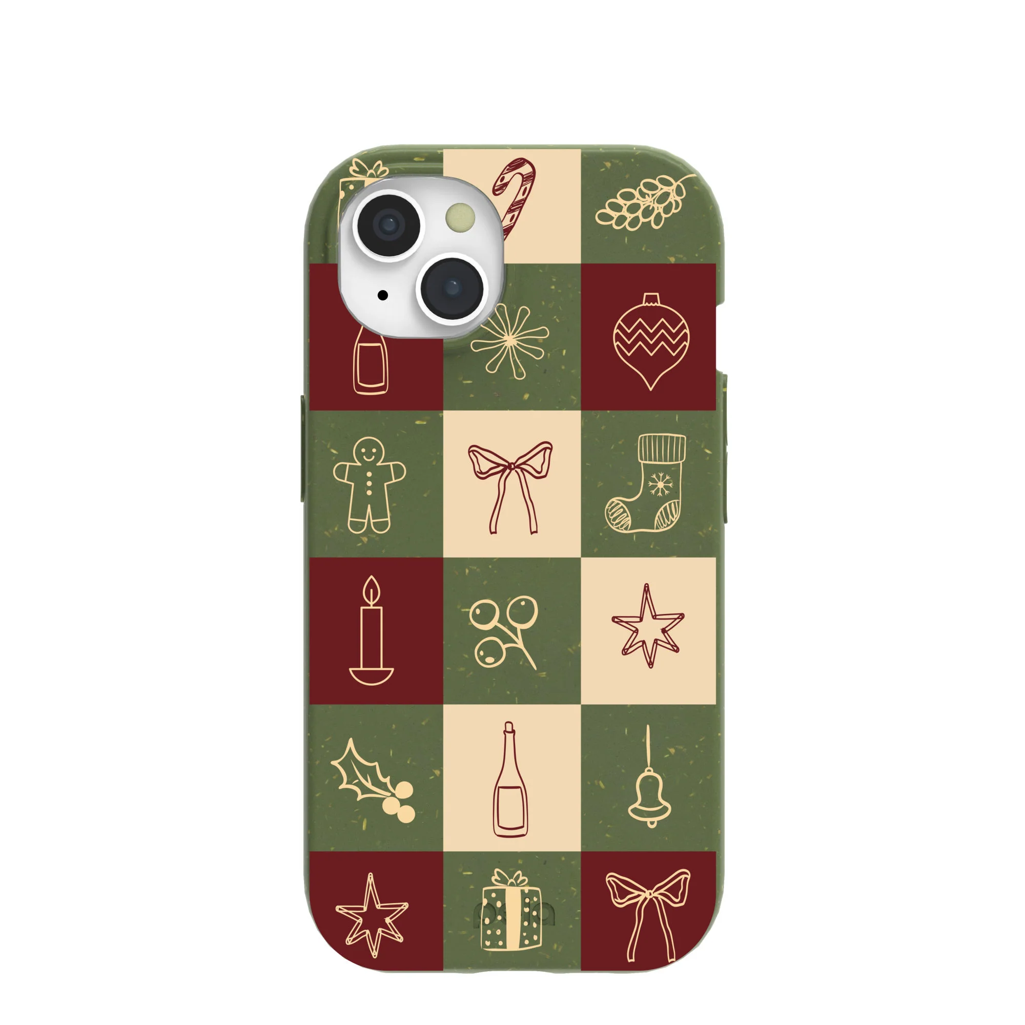 Forest Floor Holiday Squares iPhone 15 Case