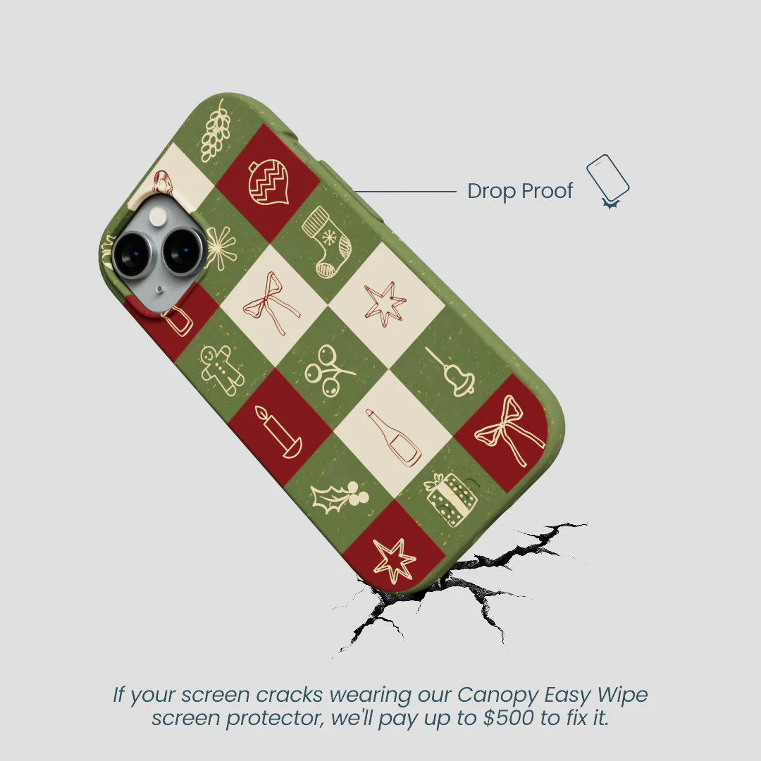 Forest Floor Holiday Squares iPhone 15 Case - Image 5