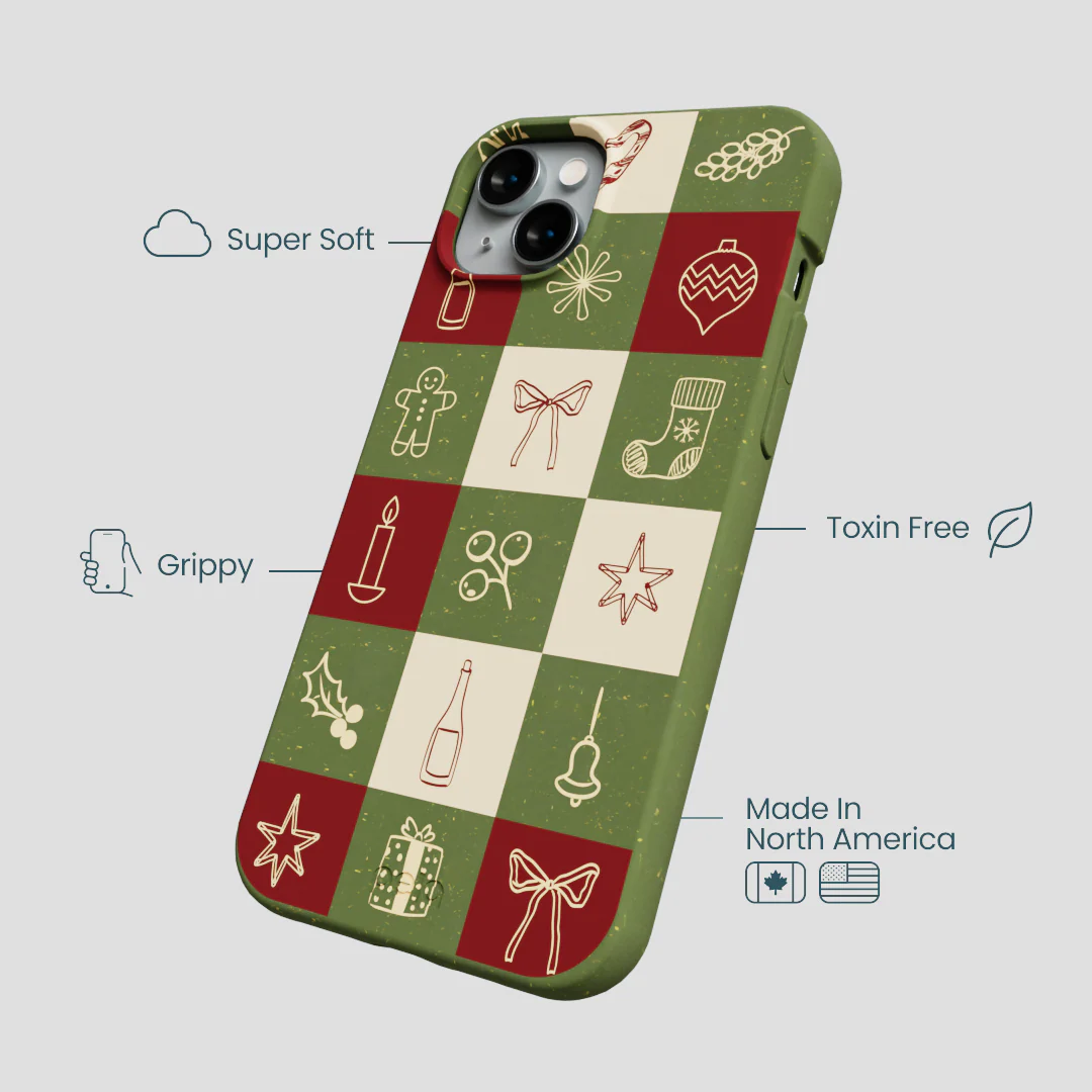 Forest Floor Holiday Squares iPhone 15 Plus Case - Image 4