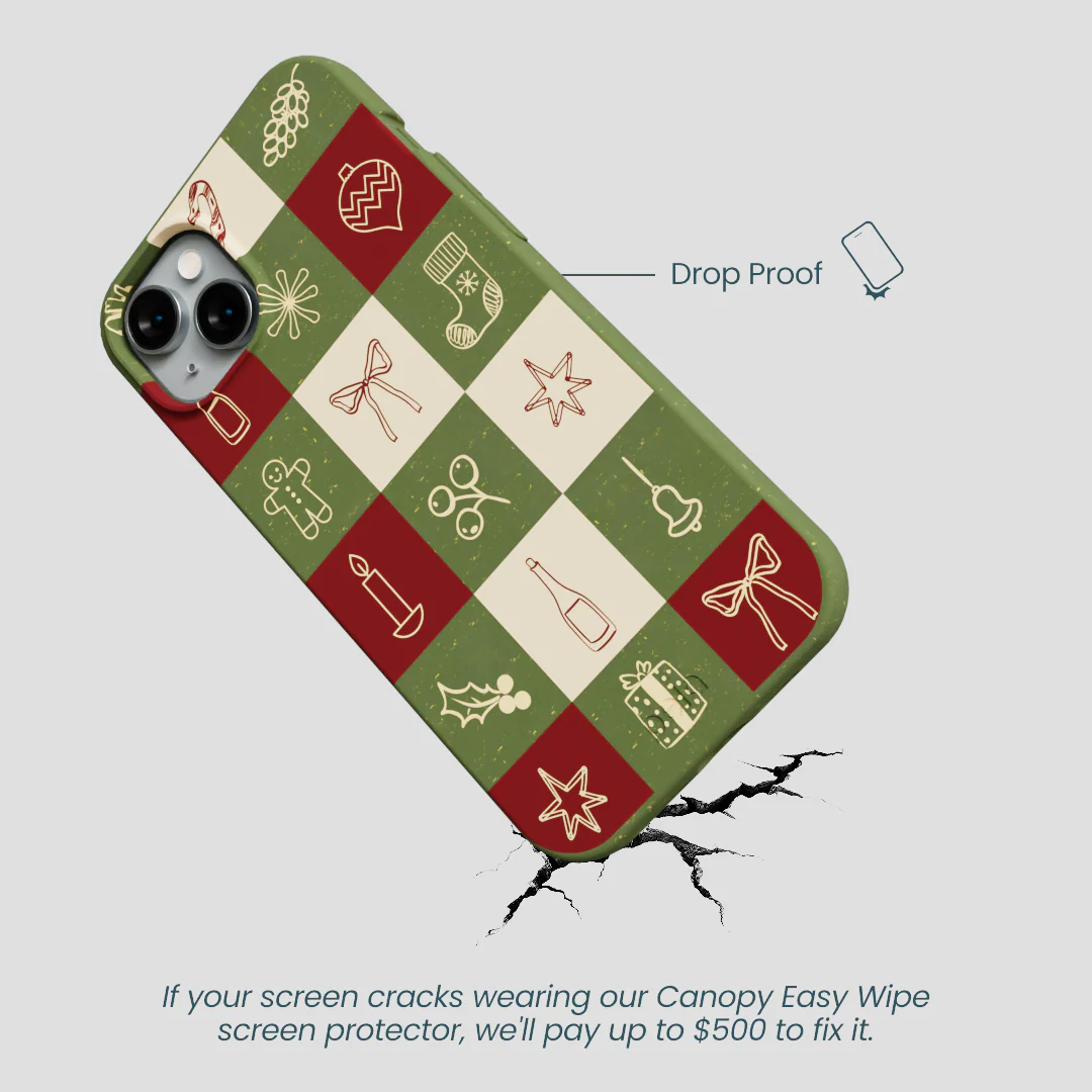 Forest Floor Holiday Squares iPhone 15 Plus Case - Image 5