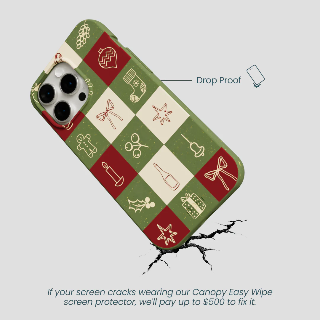 Forest Floor Holiday Squares iPhone 15 Pro Max Case - Image 5