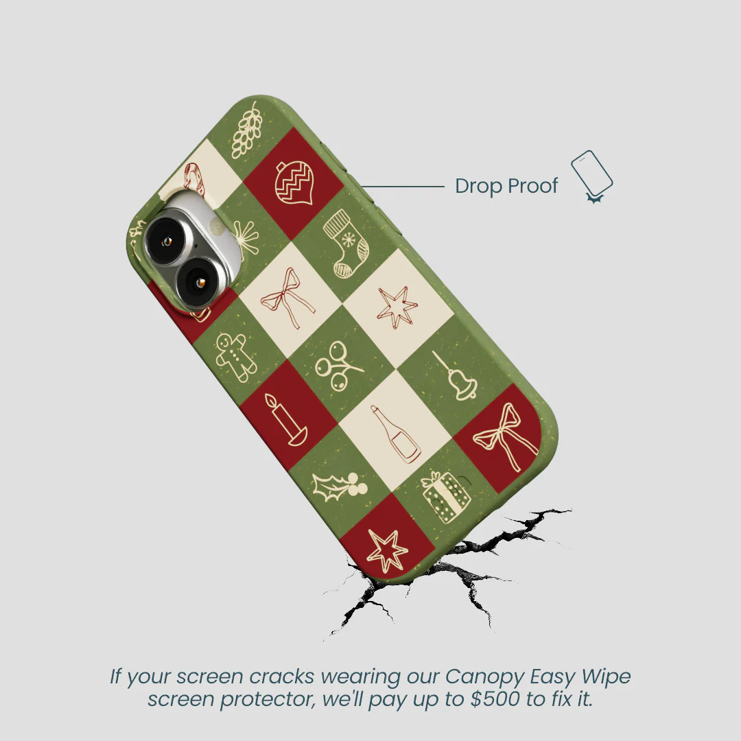 Forest Floor Holiday Squares iPhone 16 Case - Image 5