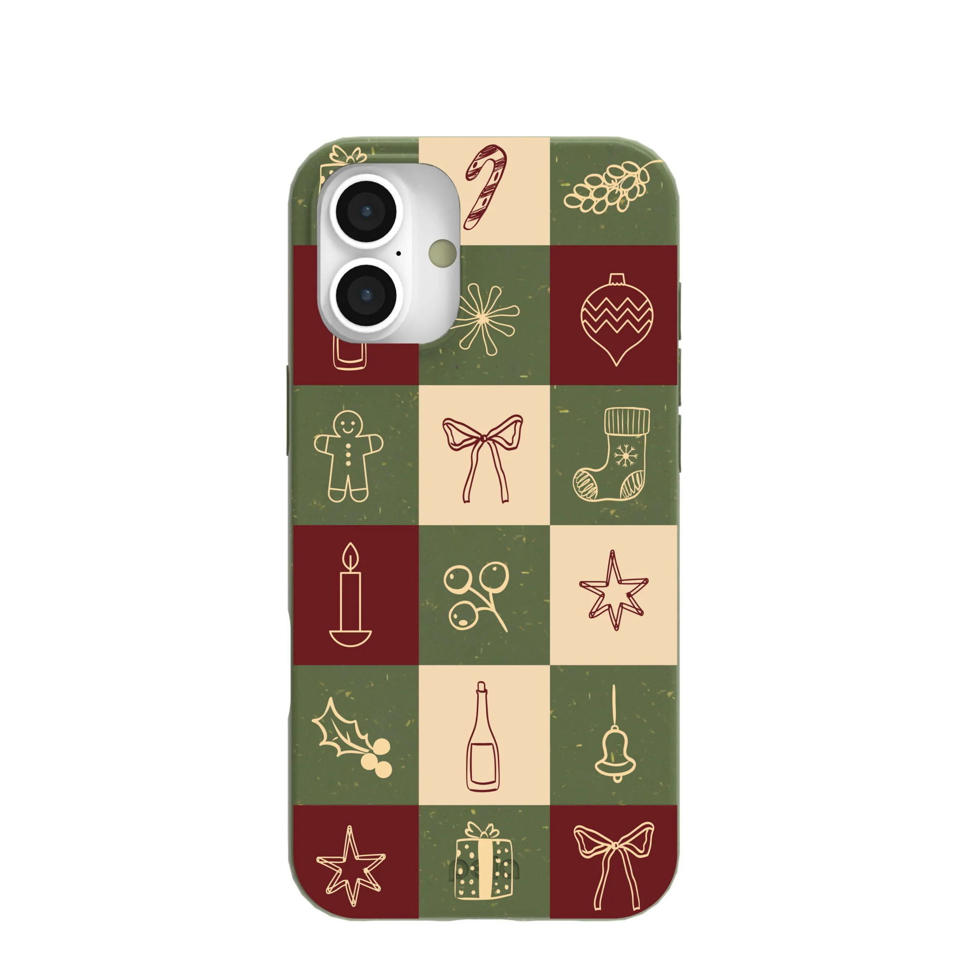 Forest Floor Holiday Squares iPhone 16 Plus Case