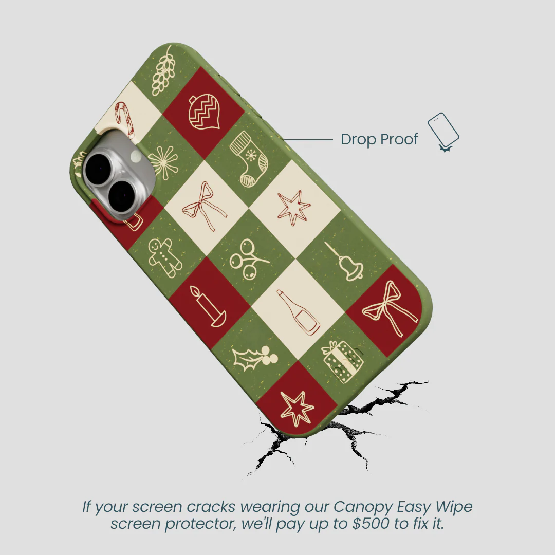 Forest Floor Holiday Squares iPhone 16 Plus Case - Image 5