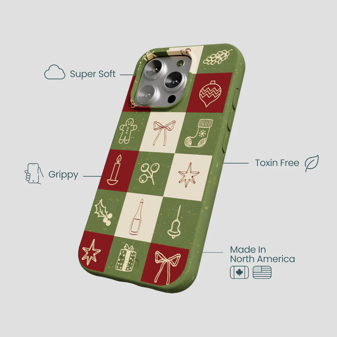 Forest Floor Holiday Squares iPhone 16 Pro Case - Image 4