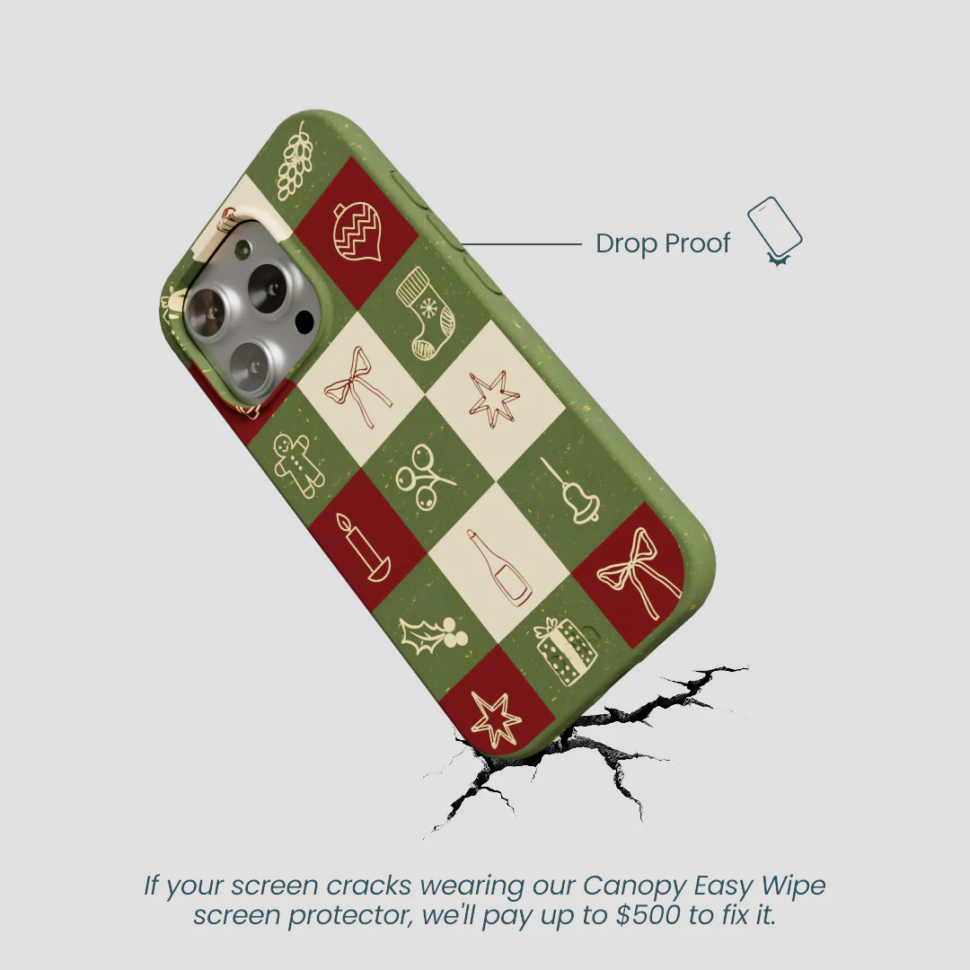 Forest Floor Holiday Squares iPhone 16 Pro Case - Image 5
