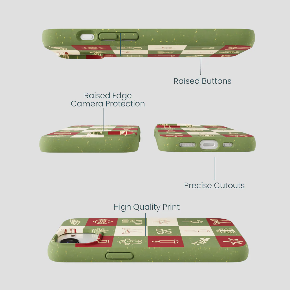 Forest Floor Holiday Squares iPhone 16e/17e Case - Image 3