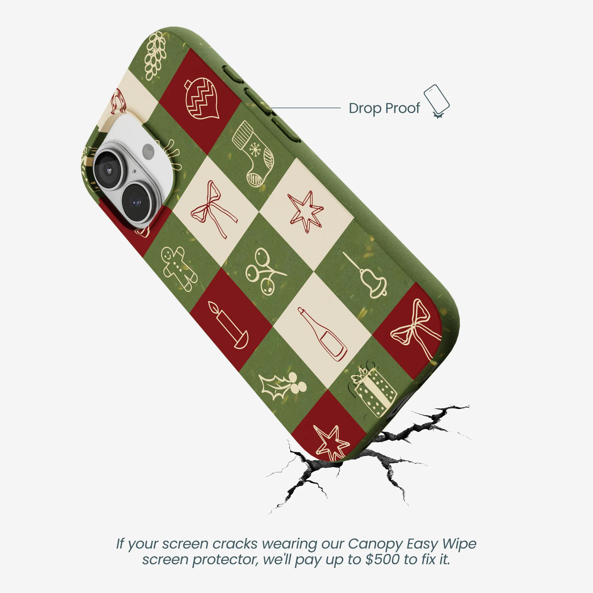 Forest Floor Holiday Squares iPhone 17 Case - Image 5