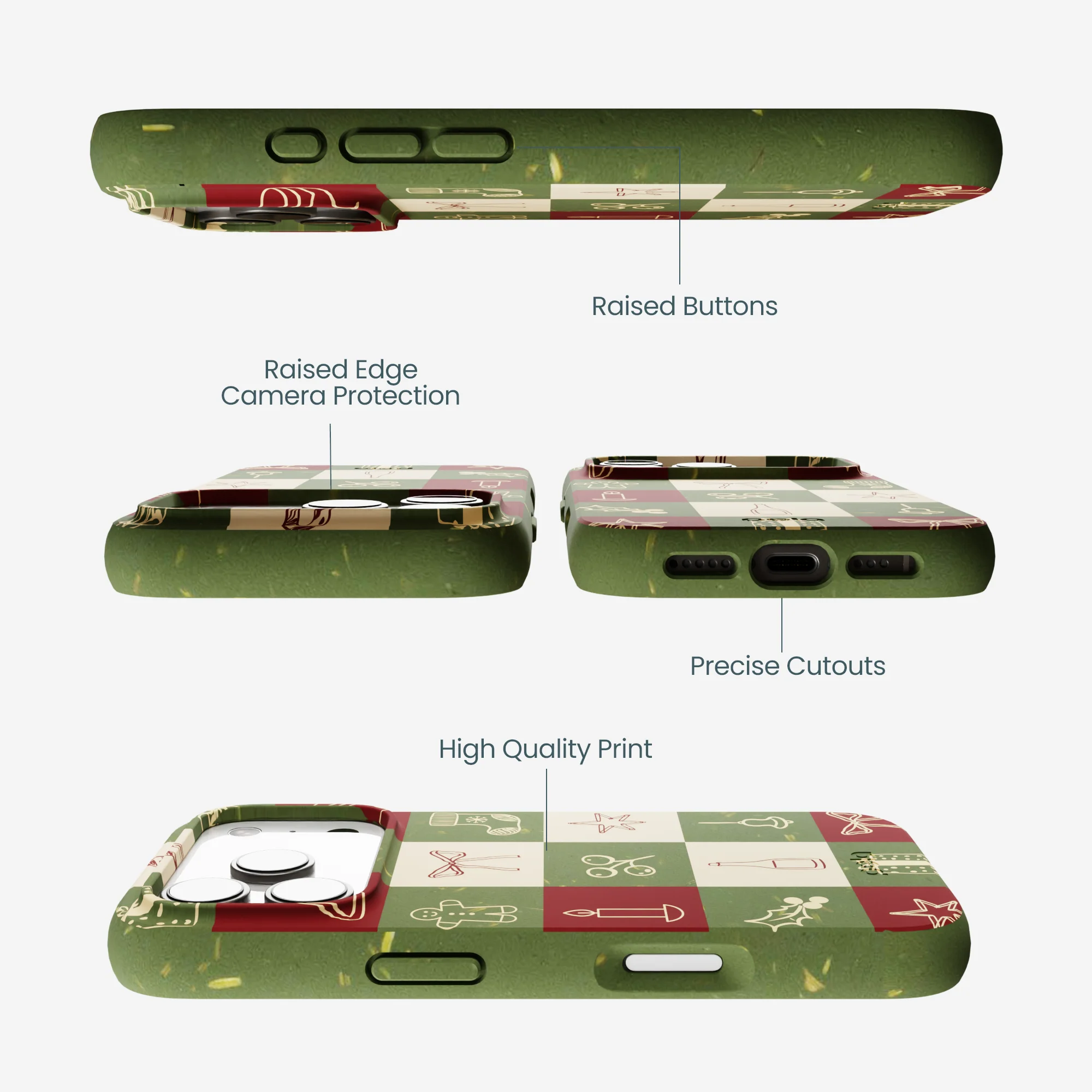Forest Floor Holiday Squares iPhone 17 Pro Case - Image 3