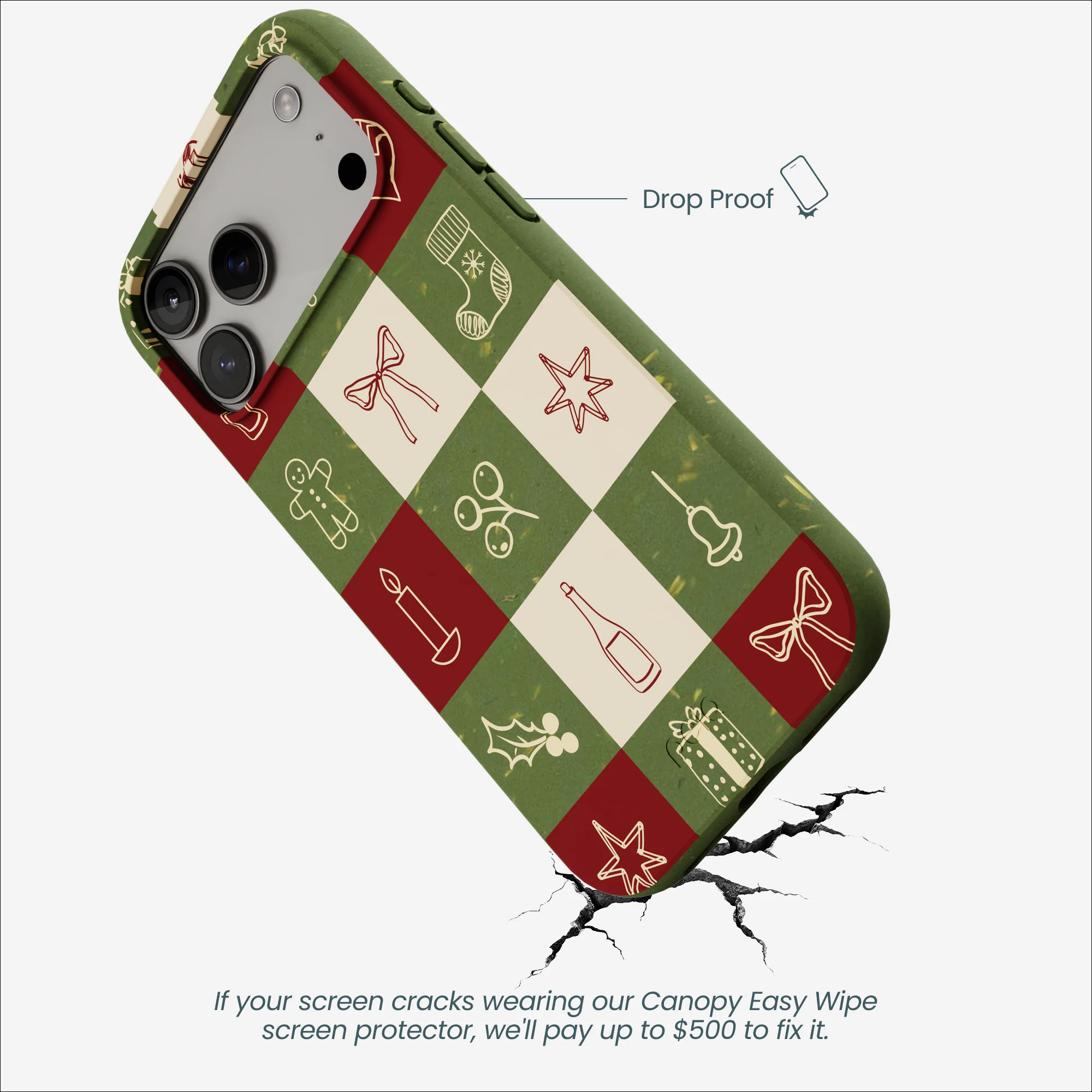 Forest Floor Holiday Squares iPhone 17 Pro Max Case - Image 5