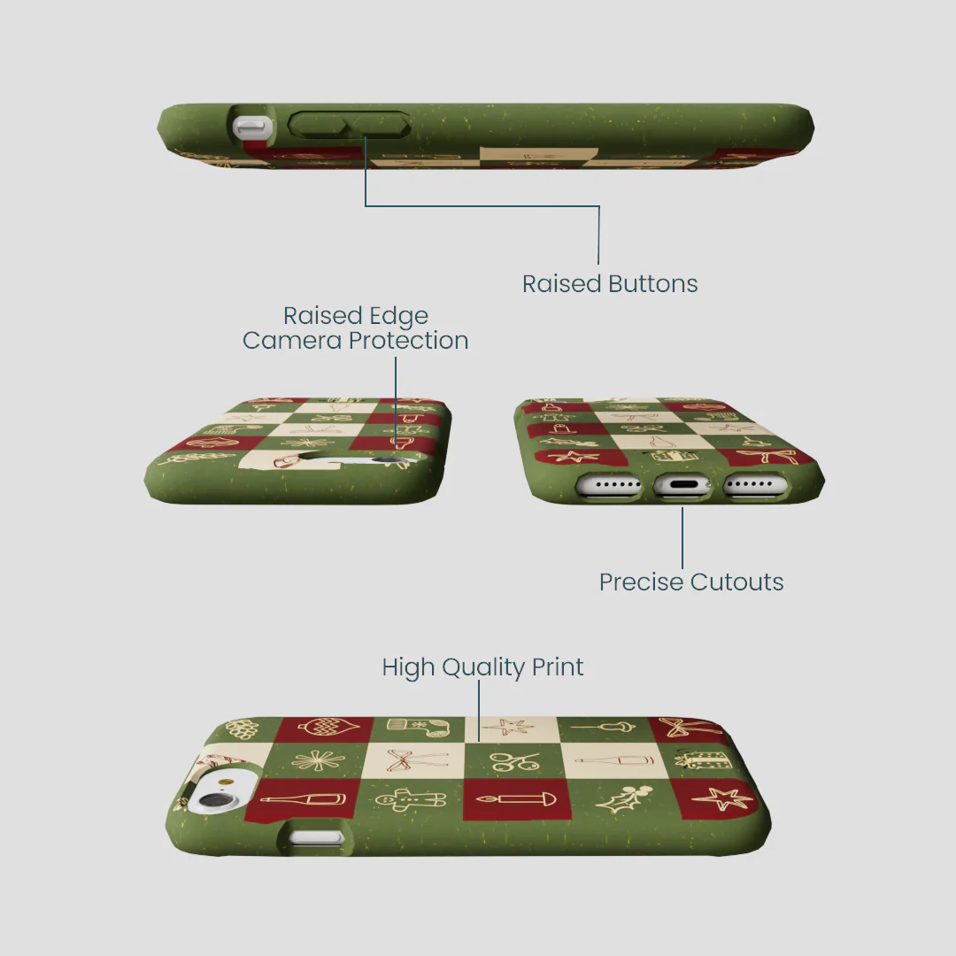 Forest Floor Holiday Squares iPhone 6/6s/7/8/SE Case - Image 3