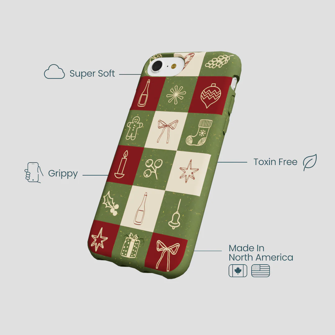 Forest Floor Holiday Squares iPhone 6/6s/7/8/SE Case - Image 4