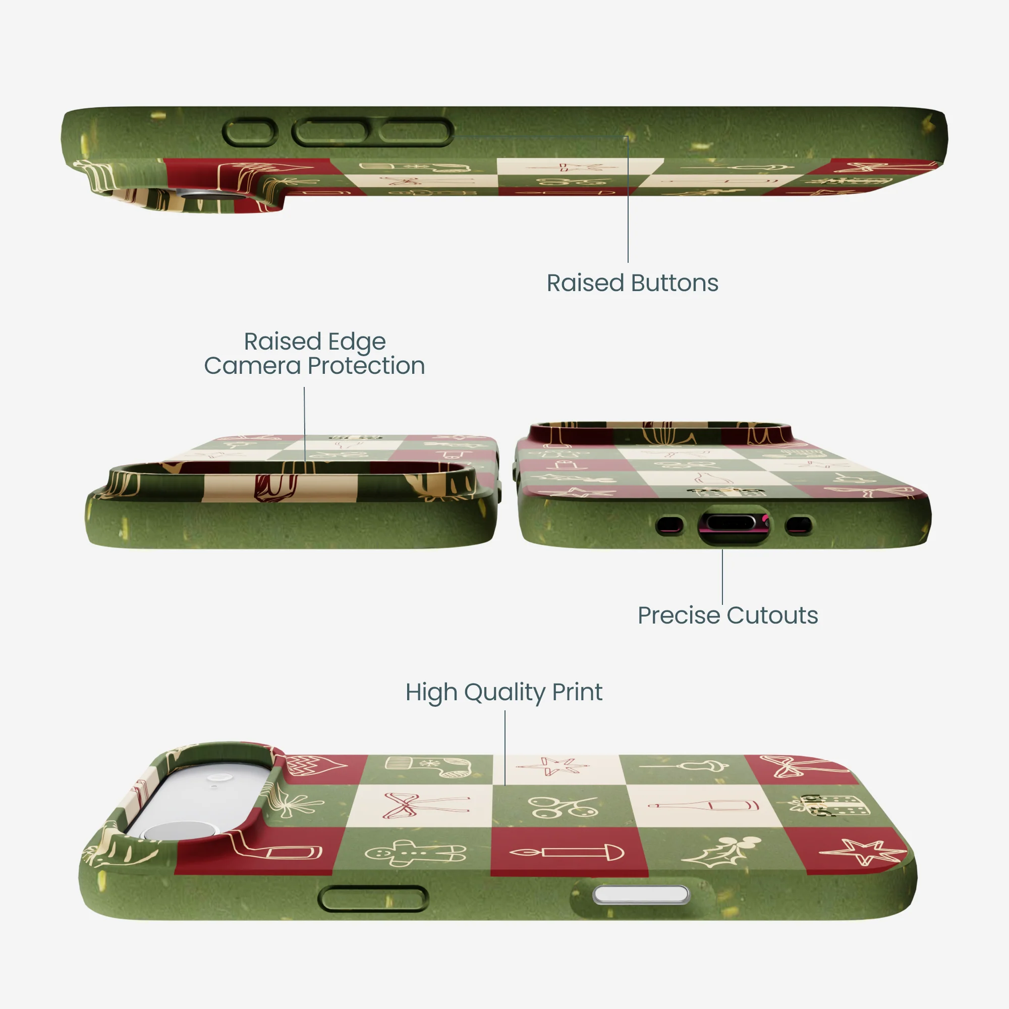 Forest Floor Holiday Squares iPhone Air Case - Image 3