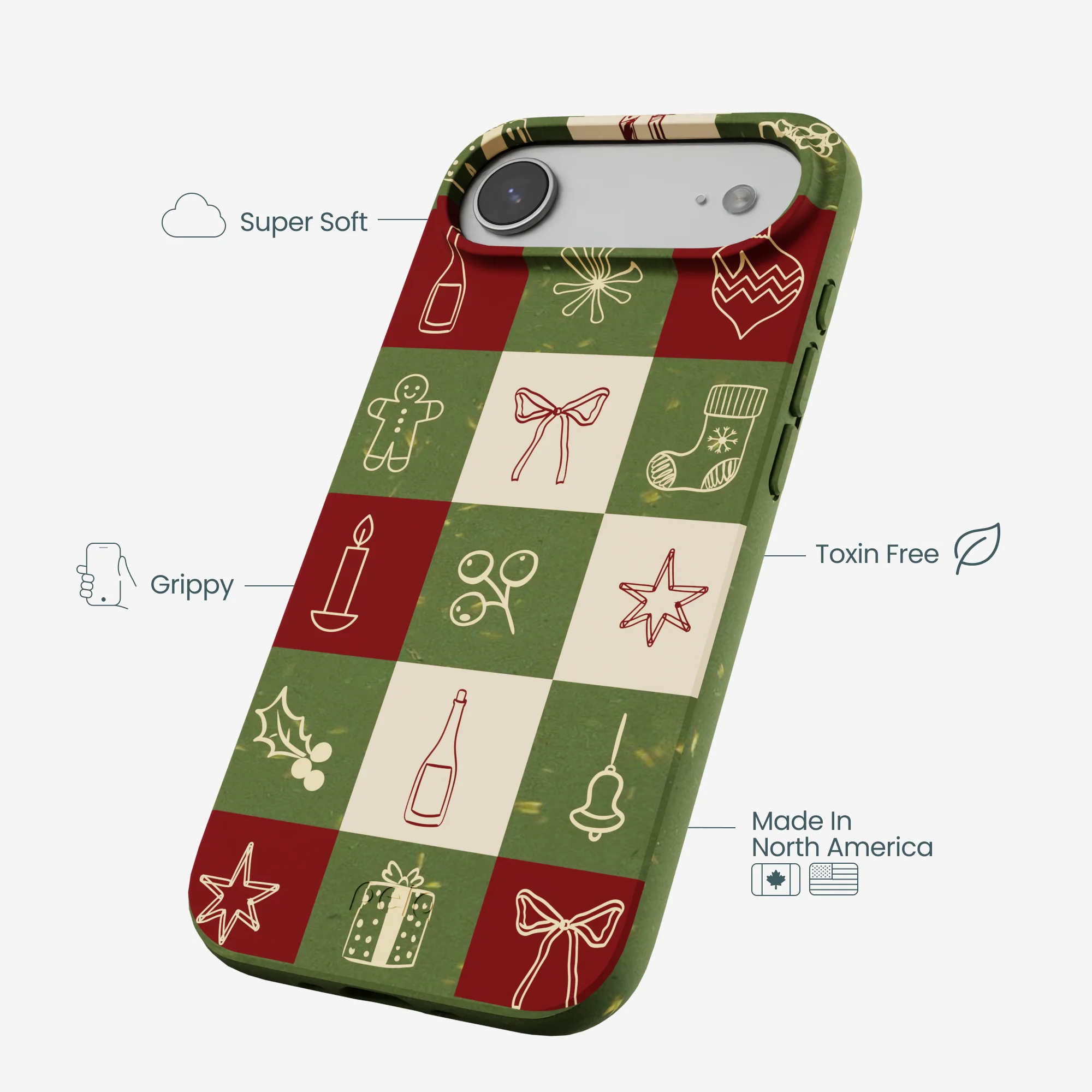 Forest Floor Holiday Squares iPhone Air Case - Image 4