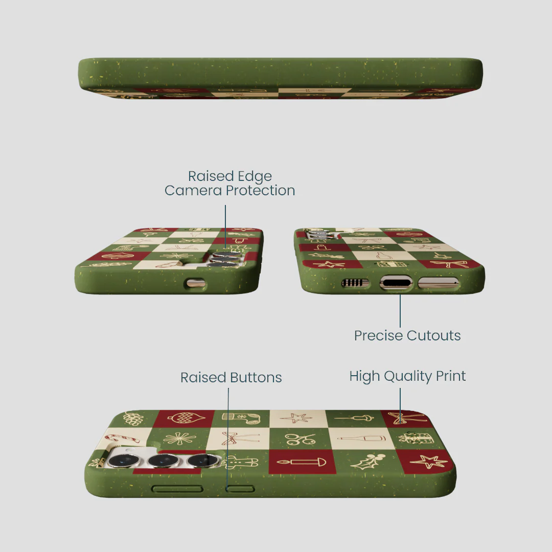 Forest Floor Holiday Squares Samsung Galaxy S24 Case - Image 3