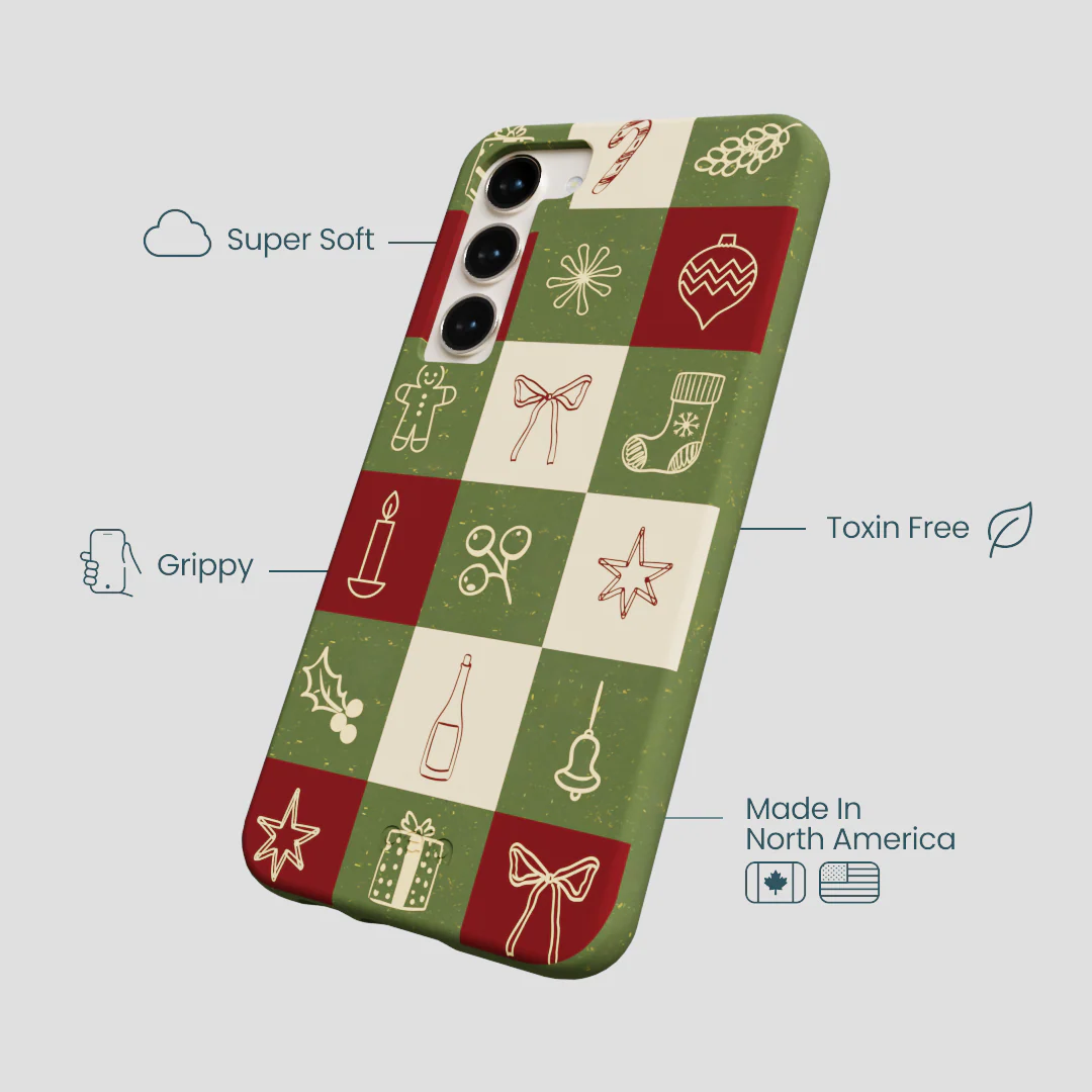 Forest Floor Holiday Squares Samsung Galaxy S24+(Plus) Case - Image 4