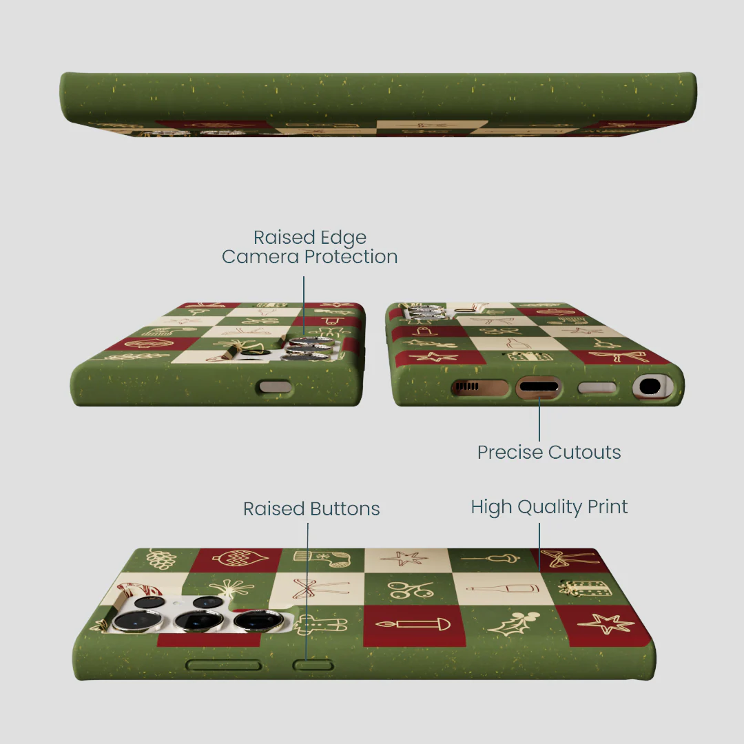 Forest Floor Holiday Squares Samsung Galaxy S24 Ultra Case - Image 3
