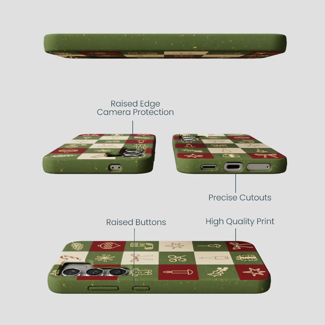 Forest Floor Holiday Squares Samsung Galaxy S25 Case - Image 3