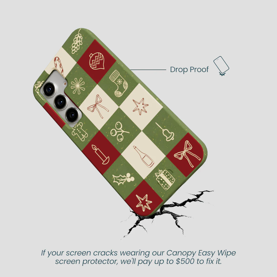 Forest Floor Holiday Squares Samsung Galaxy S25 Case - Image 5